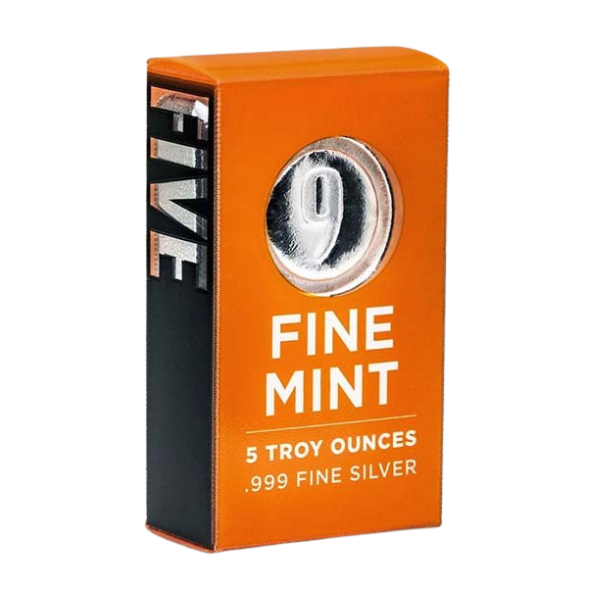5 oz (155 grams) 9FINE MINT Cast-Poured Silver Bar