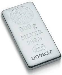 INTERNATIONAL Nadir 500g Silver Bar 99.99 High Purity (5 Available)